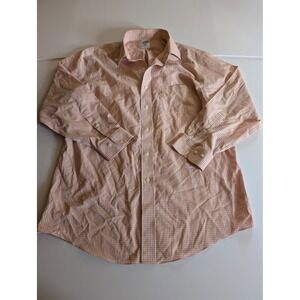 Brooks Brothers Regent Men's 16.5 2/3 Dress Shirt Orange Gingham Non-Iron